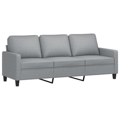vidaXL Salon de jardin 3 pcs avec coussins Gris clair Tissu