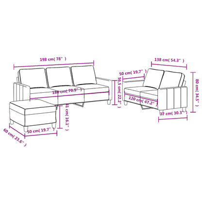vidaXL Ensemble de canapés 3 pcs avec coussins Tissu Noir