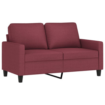 vidaXL 3-tlg. Sofagarnitur mit Kissen Weinrot Stoff