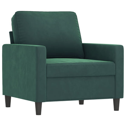 vidaXL Ensemble de canapés 4 pièces avec coussins Velours vert foncé