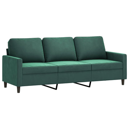 vidaXL Ensemble de canapés 4 pièces avec coussins Velours vert foncé