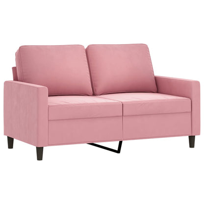 vidaXL 4-tlg. Sofagarnitur mit Kissen Rosa Samt