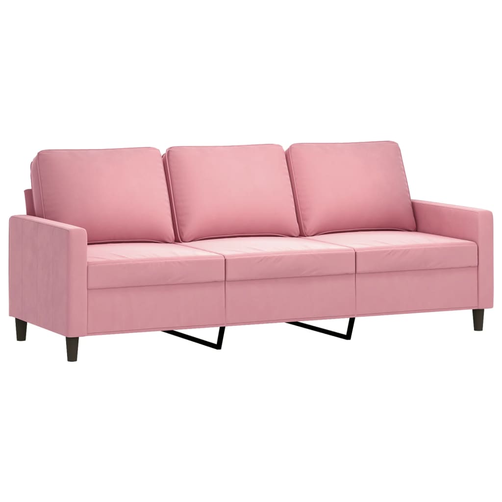 vidaXL 4-tlg. Sofagarnitur mit Kissen Rosa Samt