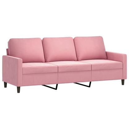 vidaXL 4-tlg. Sofagarnitur mit Kissen Rosa Samt