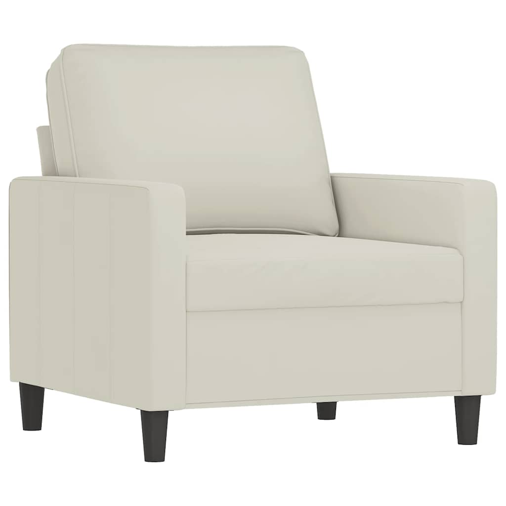 vidaXL 4-tlg. Sofagarnitur mit Kissen Creme Samt
