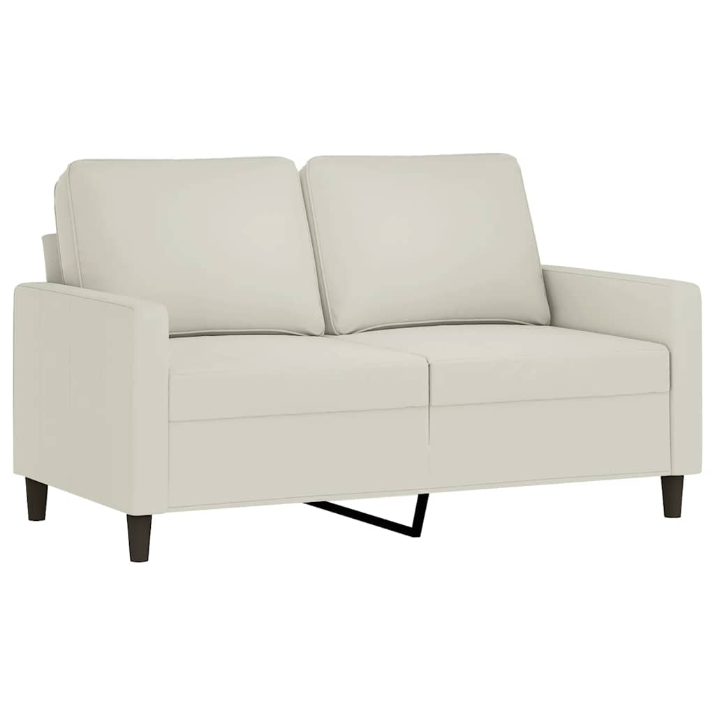vidaXL 4-tlg. Sofagarnitur mit Kissen Creme Samt