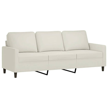 vidaXL 4-tlg. Sofagarnitur mit Kissen Creme Samt