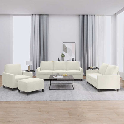 vidaXL 4-tlg. Sofagarnitur mit Kissen Creme Samt