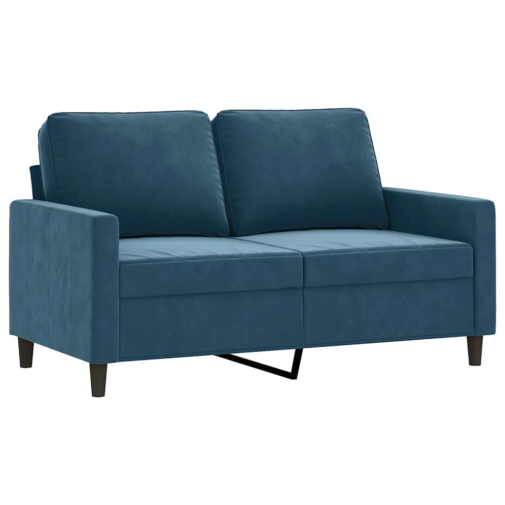 vidaXL 4-tlg. Sofagarnitur mit Kissen Blau Samt