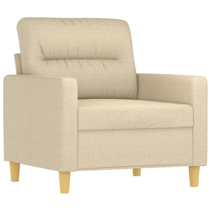 vidaXL 3-tlg. Sofagarnitur mit Kissen Creme Stoff