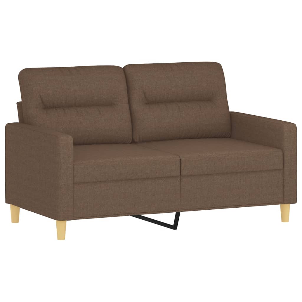 vidaXL 3-tlg. Sofagarnitur mit Kissen Braun Stoff