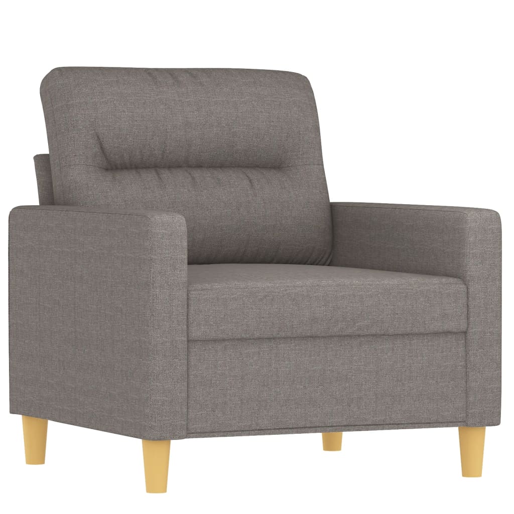 vidaXL 3-tlg. Sofagarnitur mit Kissen Taupe Stoff