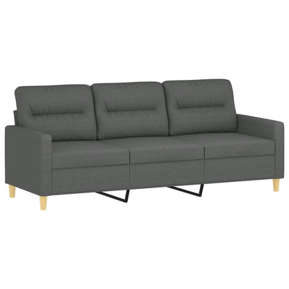 vidaXL Ensemble de canapés 4 pcs avec coussins Tissu Gris foncé