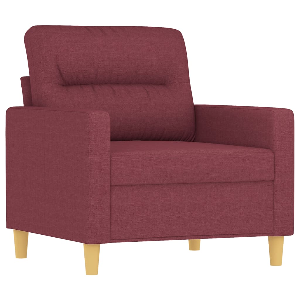 vidaXL 3-tlg. Sofagarnitur mit Kissen Weinrot Stoff