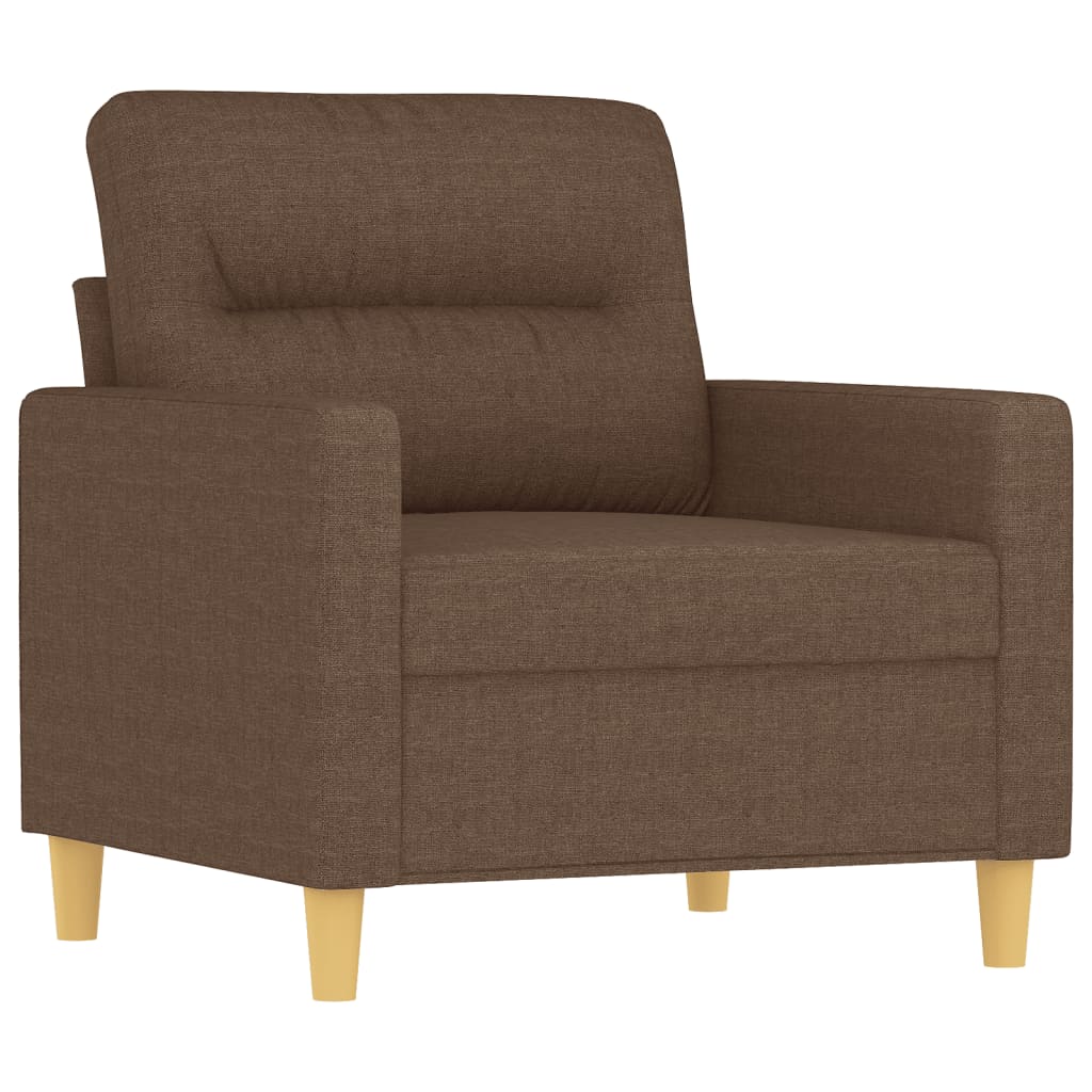 vidaXL 4-tlg. Sofagarnitur mit Kissen Braun Stoff