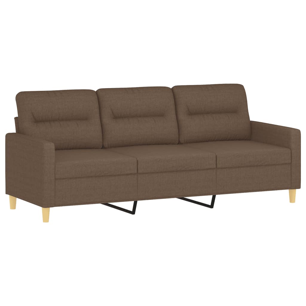 vidaXL 4-tlg. Sofagarnitur mit Kissen Braun Stoff
