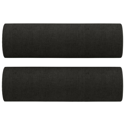 vidaXL 4-tlg. Sofagarnitur mit Kissen Schwarz Stoff