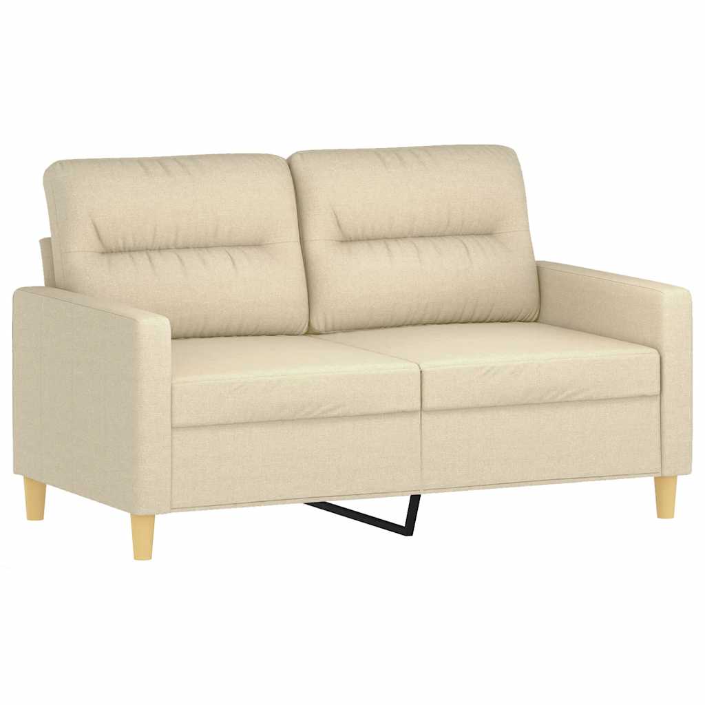 vidaXL Ensemble de canapés 2 pcs avec coussins Tissu Crème