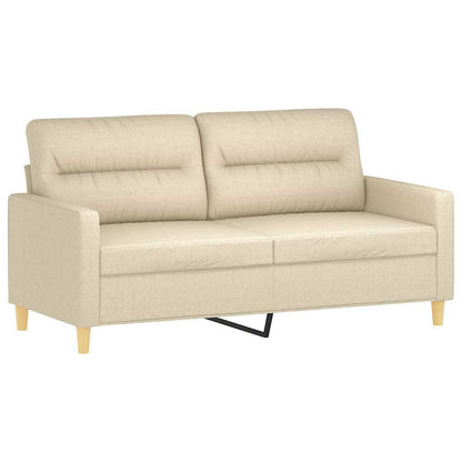 vidaXL Ensemble de canapés 2 pcs avec coussins Tissu Crème