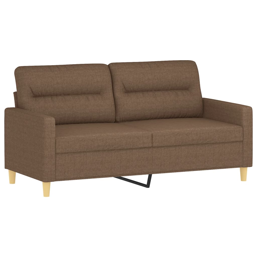 vidaXL 2-tlg. Sofagarnitur mit Kissen Braun Stoff