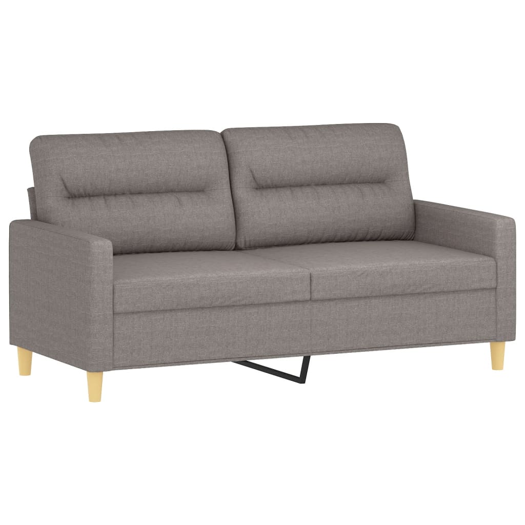 vidaXL 2-tlg. Sofagarnitur mit Kissen Taupe Stoff