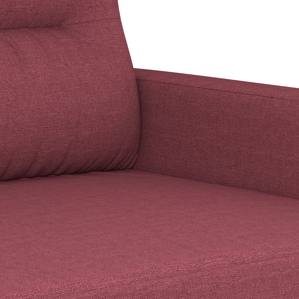 vidaXL 3-tlg. Sofagarnitur mit Kissen Weinrot Stoff