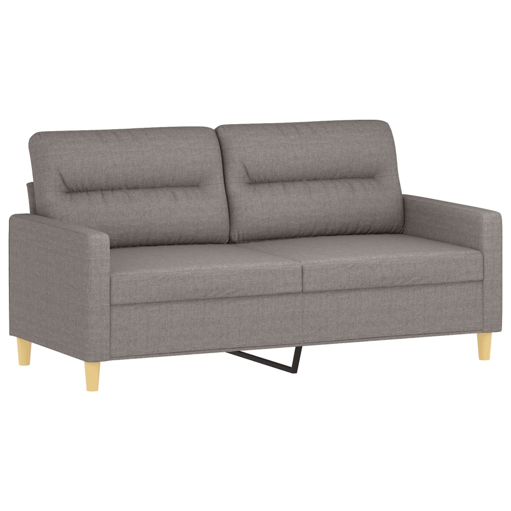 vidaXL 3-tlg. Sofagarnitur mit Kissen Taupe Stoff