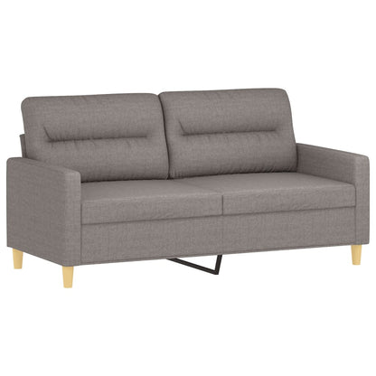 vidaXL 3-tlg. Sofagarnitur mit Kissen Taupe Stoff