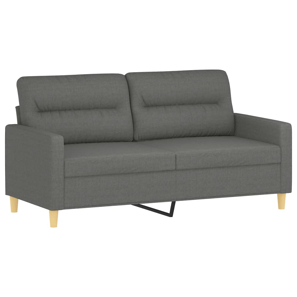 vidaXL Ensemble de canapés 2 pièces avec coussins Tissu Gris foncé