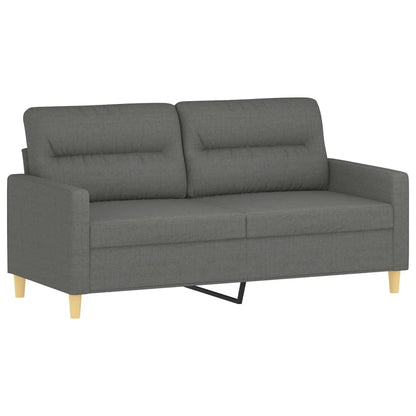 vidaXL Ensemble de canapés 2 pièces avec coussins Tissu Gris foncé