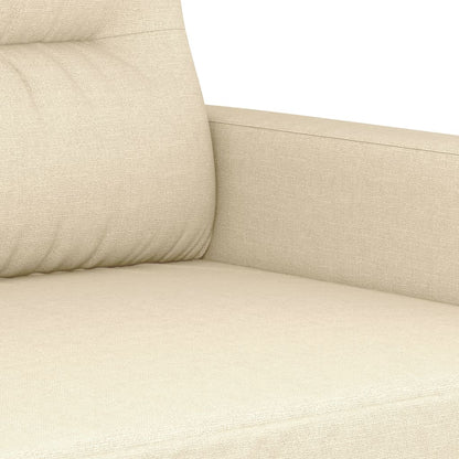 vidaXL 2-tlg. Sofagarnitur mit Kissen Creme Stoff