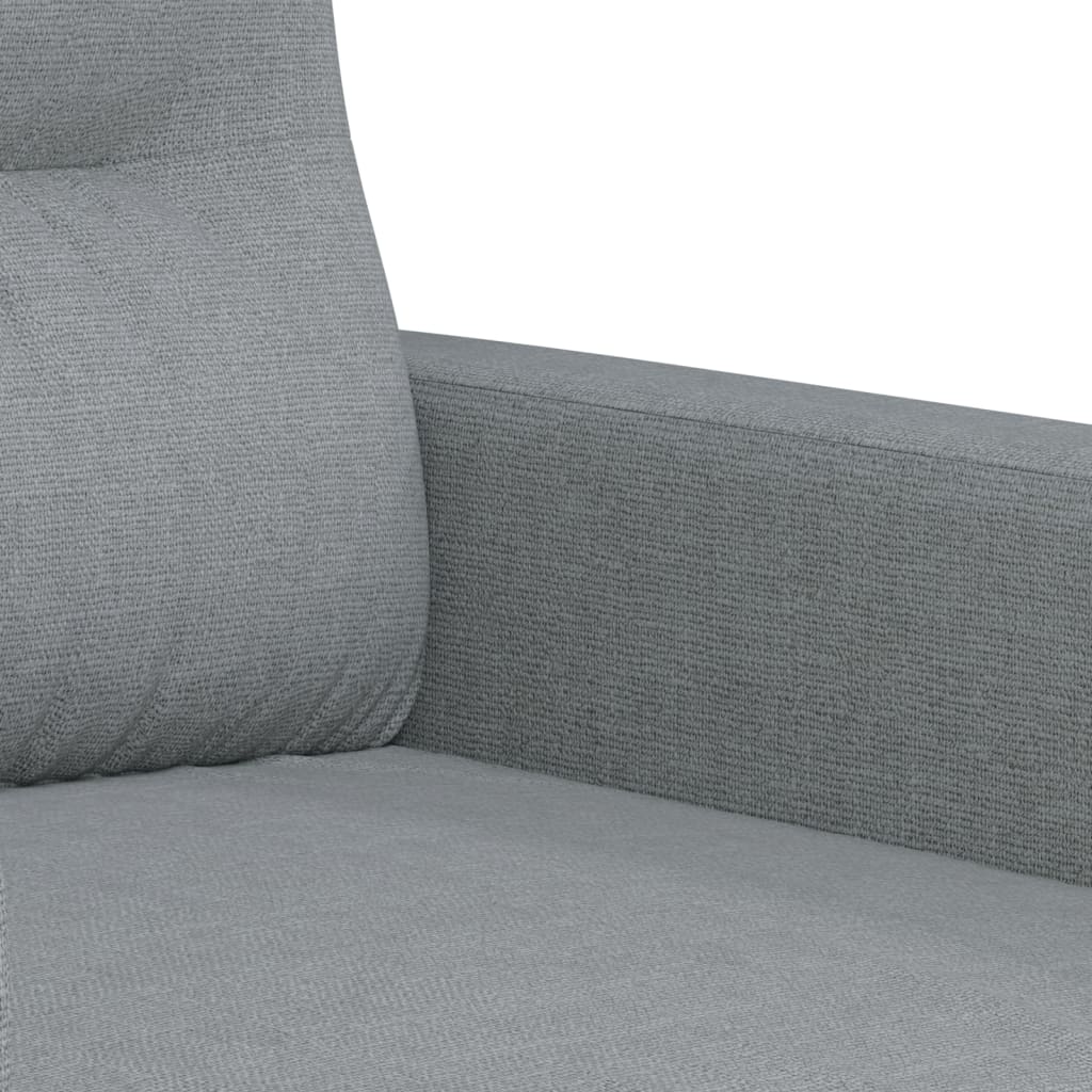 vidaXL 3-tlg. Sofagarnitur mit Kissen Hellgrau Stoff