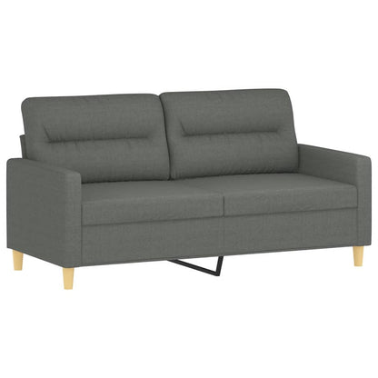 vidaXL Ensemble de canapés 3 pcs avec coussins Tissu Gris foncé