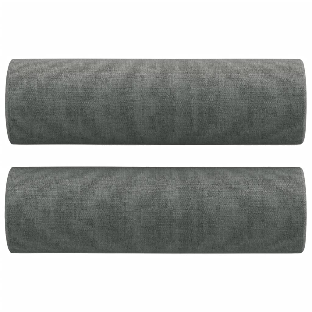 vidaXL Ensemble de canapés 3 pcs avec coussins Tissu Gris foncé