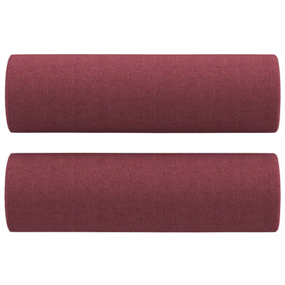 vidaXL 3-tlg. Sofagarnitur mit Kissen Weinrot Stoff