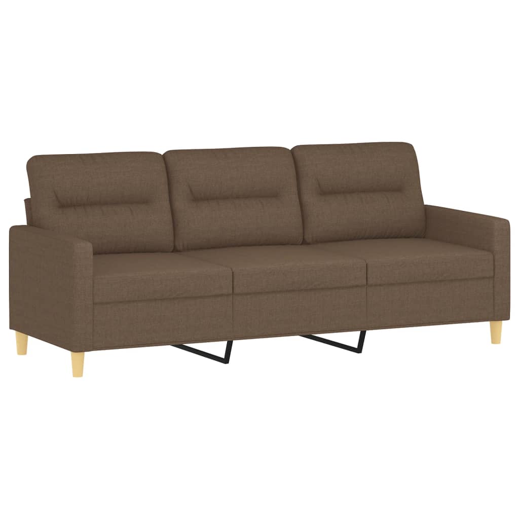 vidaXL Ensemble de canapés 3 pièces avec coussins Tissu Marron