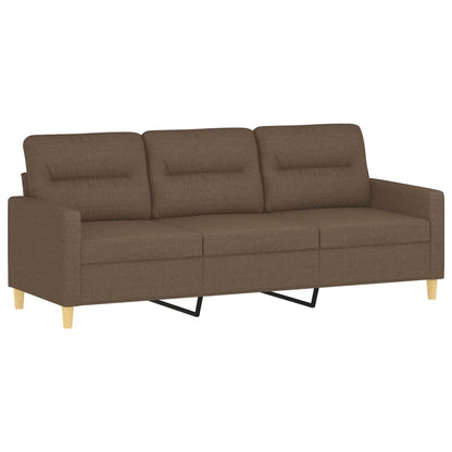 vidaXL Ensemble de canapés 3 pièces avec coussins Tissu Marron