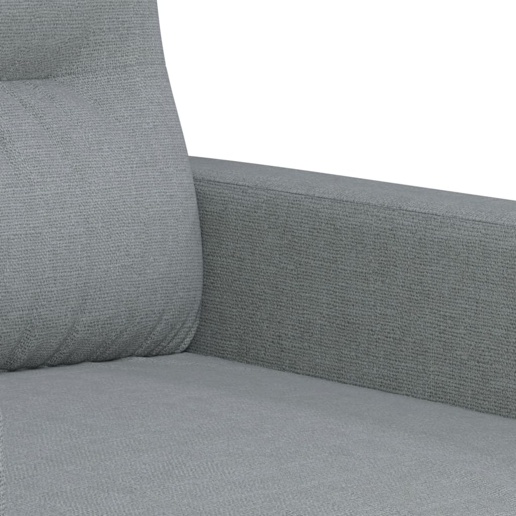 vidaXL 2-tlg. Sofagarnitur mit Kissen Hellgrau Stoff