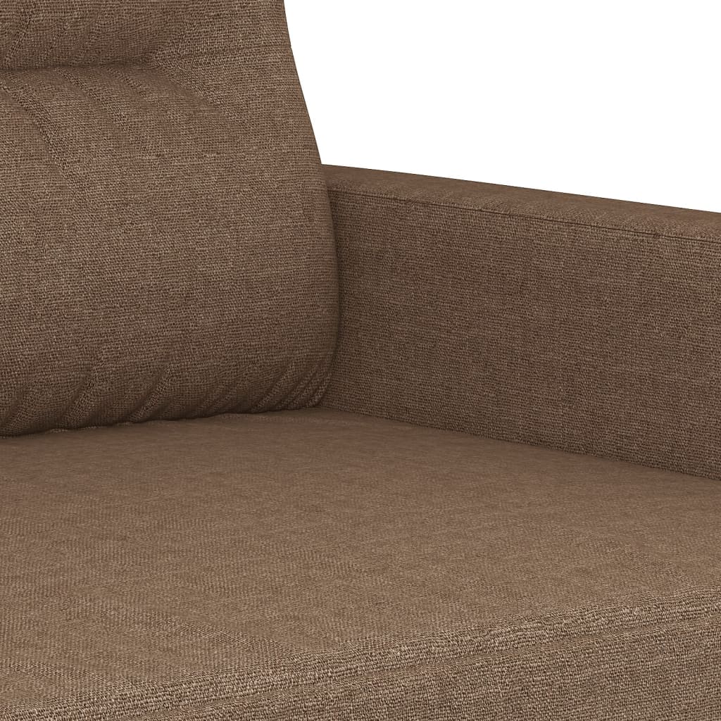 vidaXL 2-tlg. Sofagarnitur mit Kissen Braun Stoff