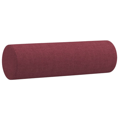 vidaXL 3-tlg. Sofagarnitur mit Kissen Weinrot Stoff