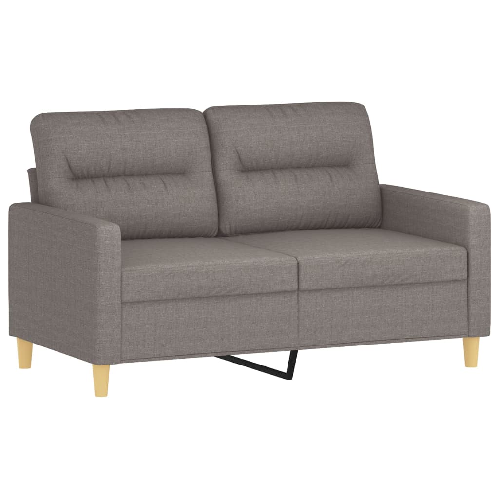 vidaXL 3-tlg. Sofagarnitur mit Kissen Taupe Stoff