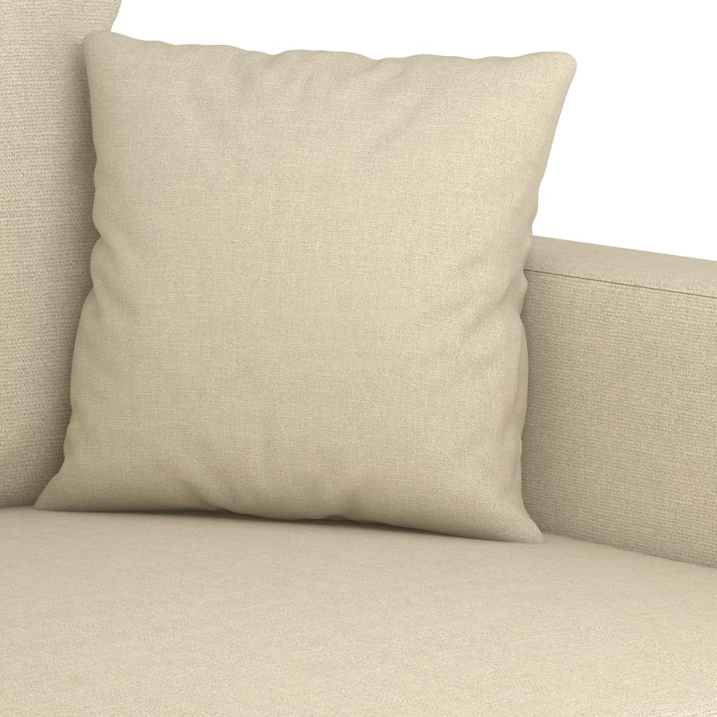 vidaXL 3-tlg. Sofagarnitur mit Kissen Creme Stoff