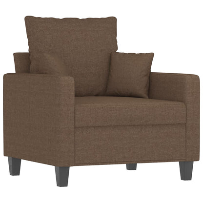 vidaXL 3-tlg. Sofagarnitur mit Kissen Braun Stoff