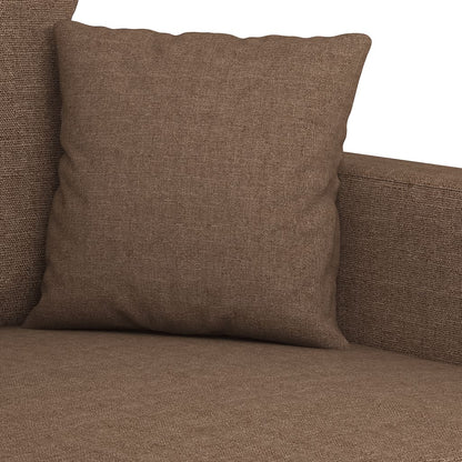 vidaXL 3-tlg. Sofagarnitur mit Kissen Braun Stoff