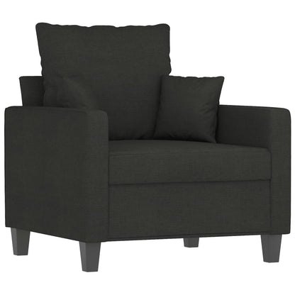 vidaXL Ensemble de canapés 3 pcs avec coussins Tissu Noir