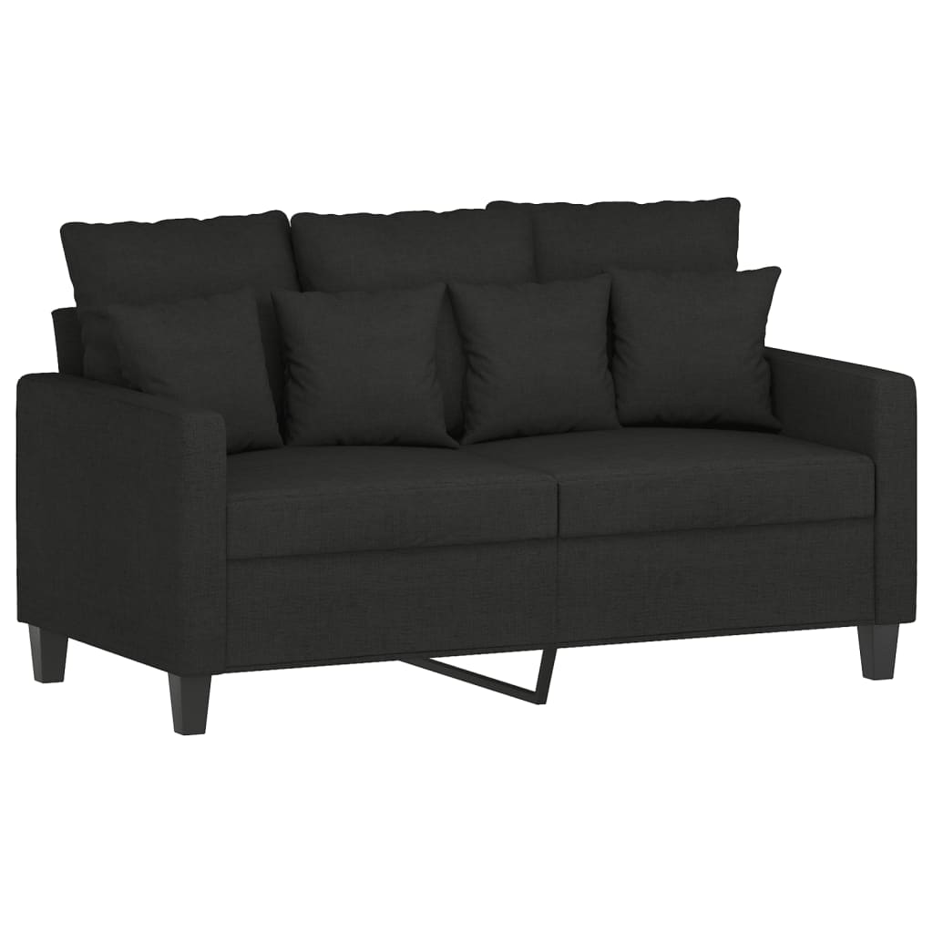 vidaXL Ensemble de canapés 3 pcs avec coussins Tissu Noir