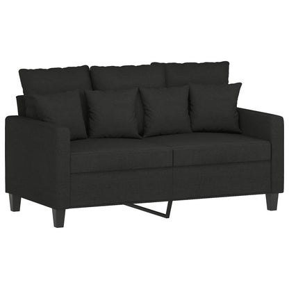 vidaXL Ensemble de canapés 3 pcs avec coussins Tissu Noir