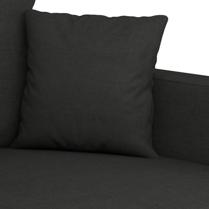vidaXL Ensemble de canapés 3 pcs avec coussins Tissu Noir