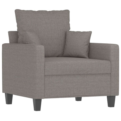 vidaXL 3-tlg. Sofagarnitur mit Kissen Taupe Stoff