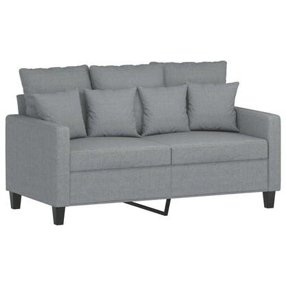 vidaXL 4-tlg. Sofagarnitur mit Kissen Hellgrau Stoff